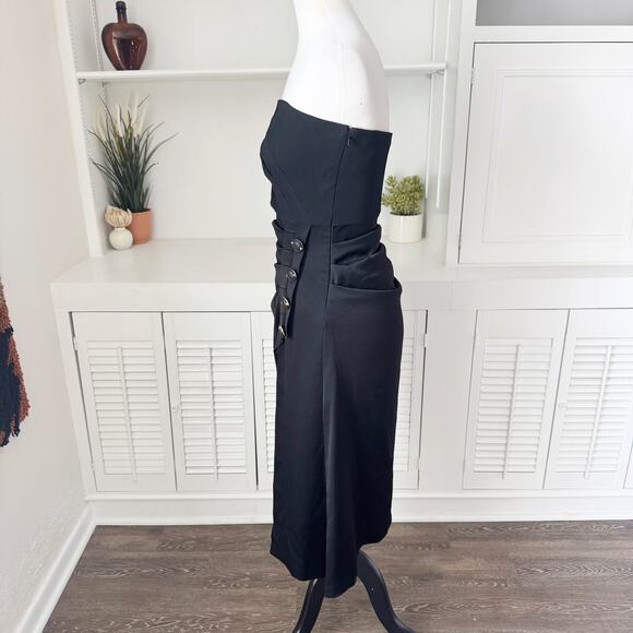 Ramy Brook Black Embellished Carmen Strapless Dress Size 6 - Picture 3 of 7